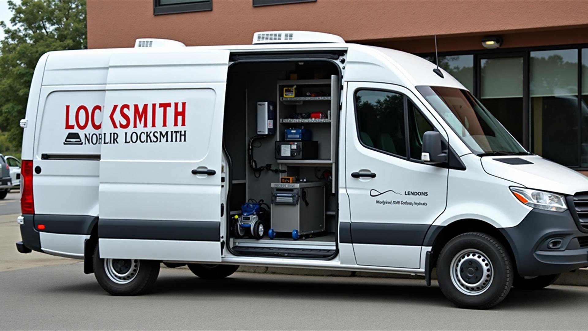 Mobile service van for automotive locksmith